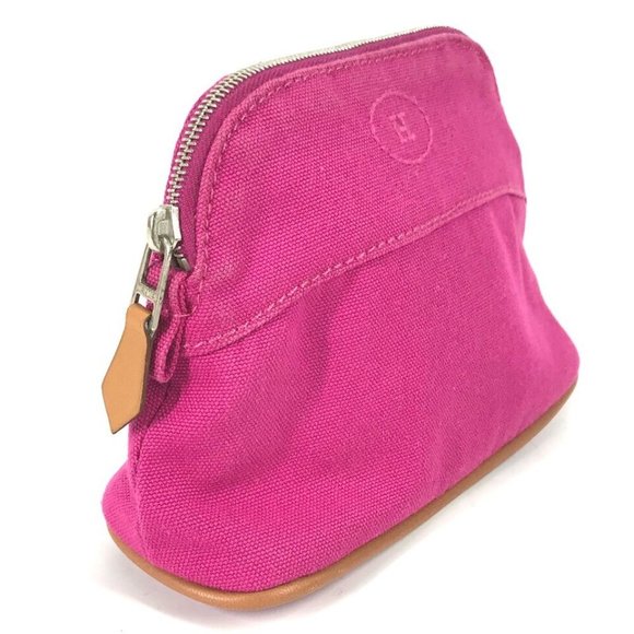 HERMES Bolide pouch mini mini Makeup pouch Cosmetics Pouch Pouch Canvas pink - Picture 4 of 13